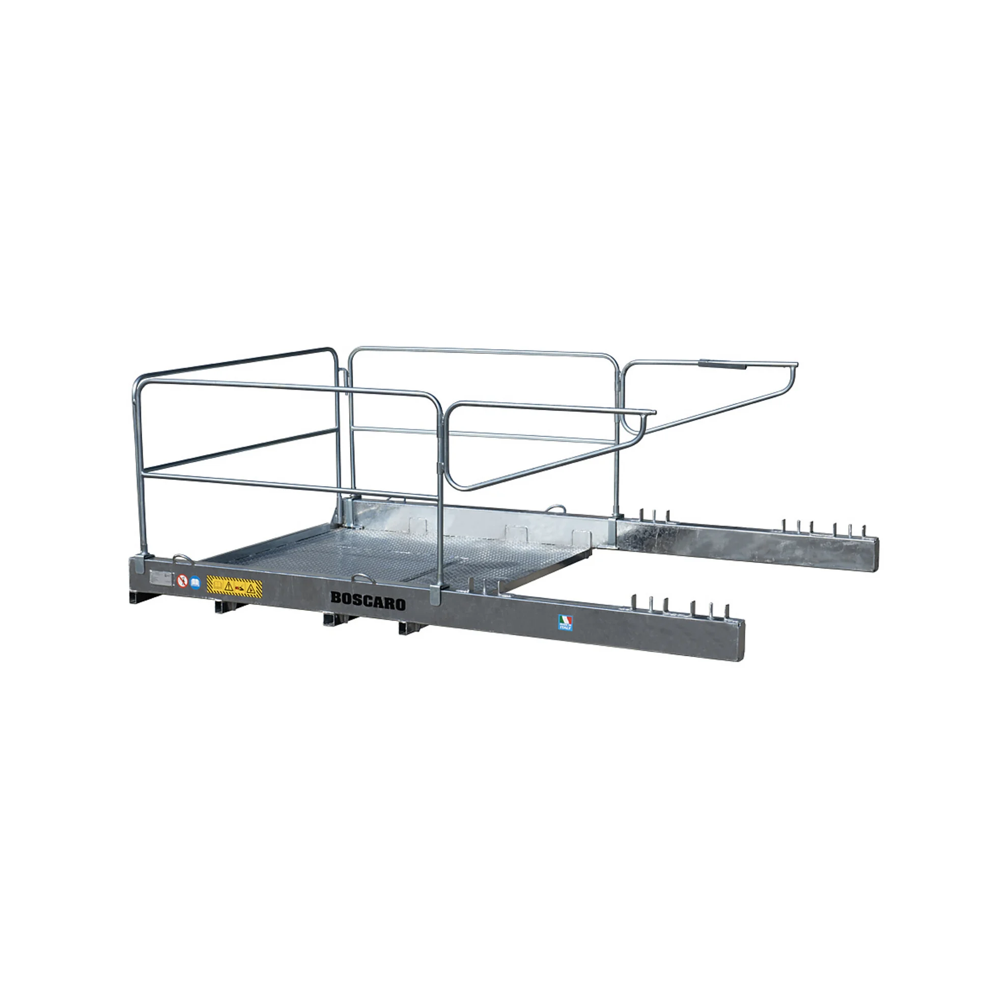Plataforma de carga galvanizada para fachada